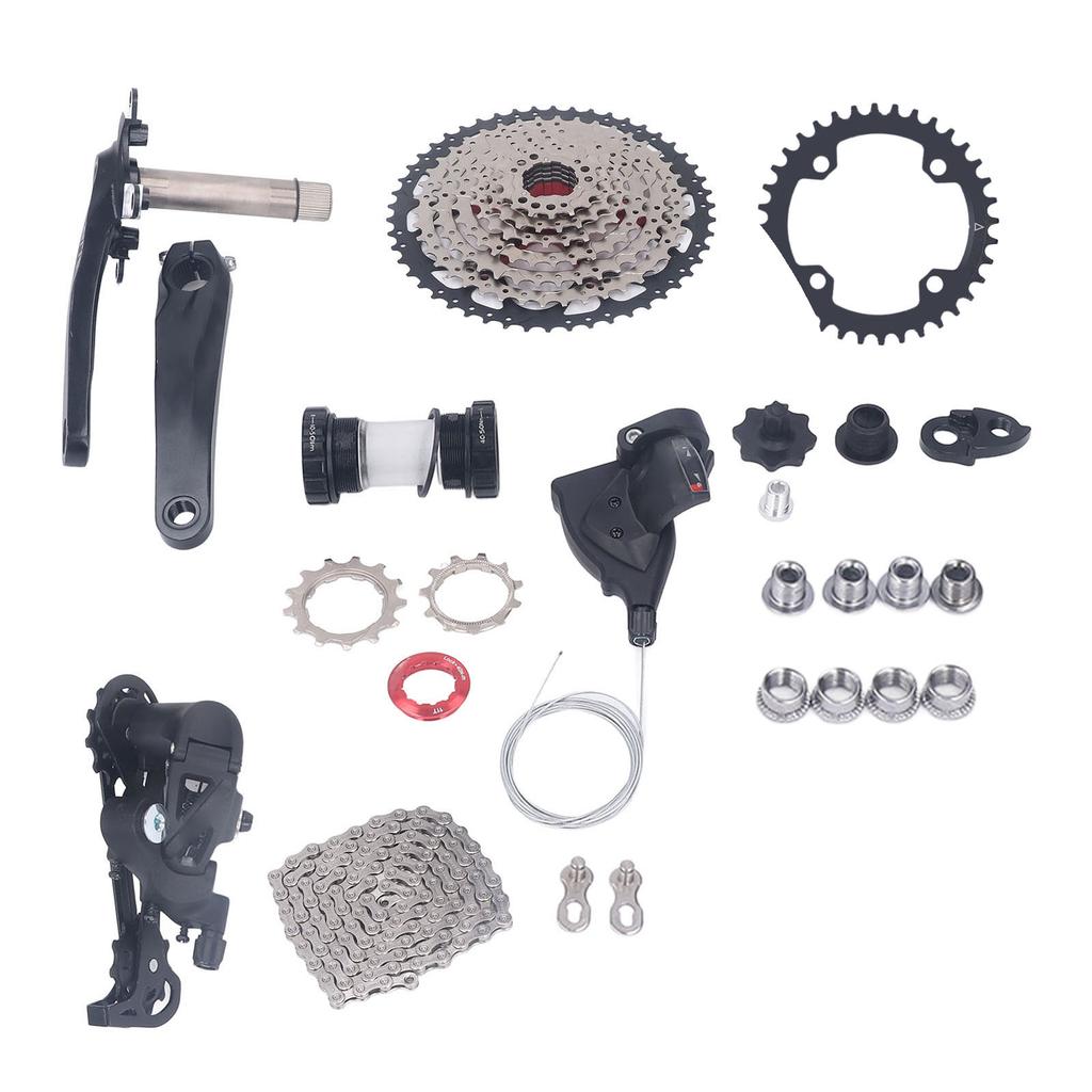 Sada 9rychlostního přehazování na kolo s 50T kazetou, sada řazení na kolo, přehazovačka, kliky, sada příslušenství pro úpravu, 36T převodník