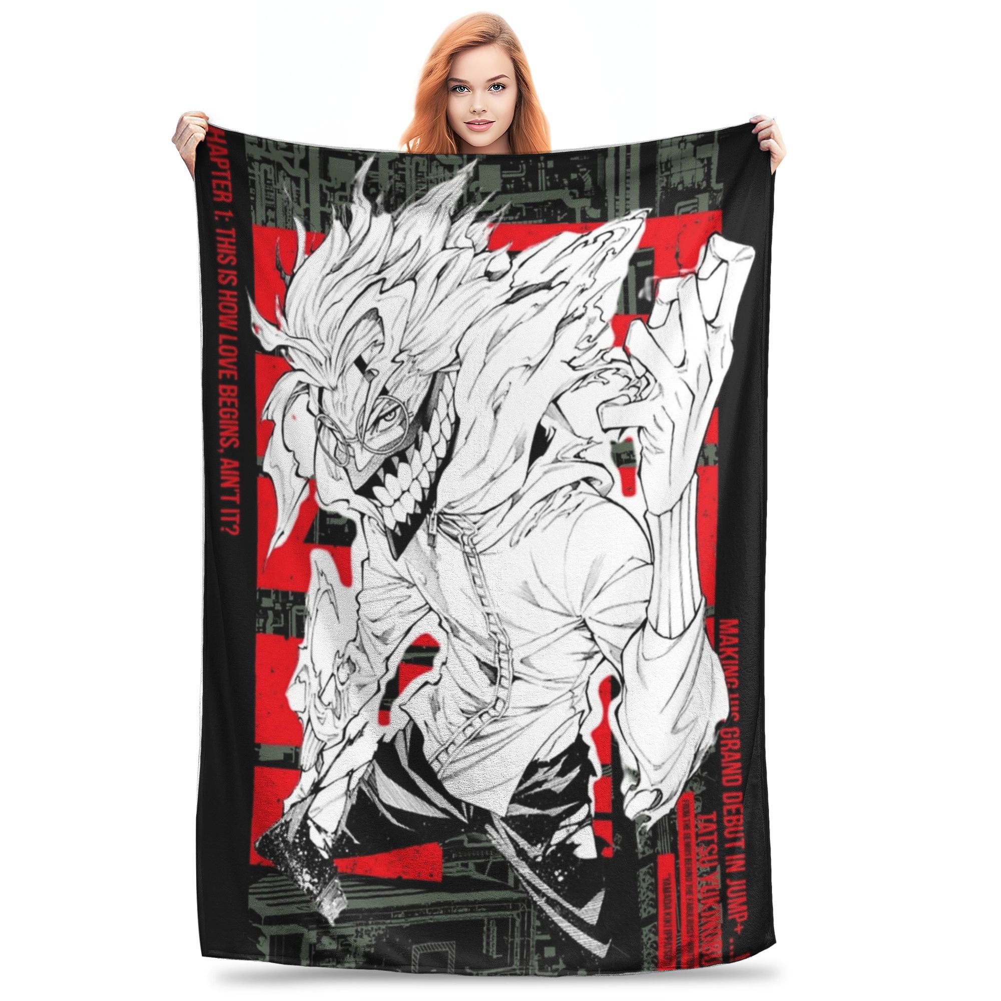 

DanDaDan Кен Такакура Окарун Одеяло Супер Мягкое Уютное Манга Аниме Плед для Кровати 50x60 Дюймов Разных Размеров Покрывала 30x40in