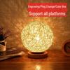 Nordic Starry Sky LED Wicker Ball Night Light – Dimmable USB Bedside Lamp for Eye Protection.
