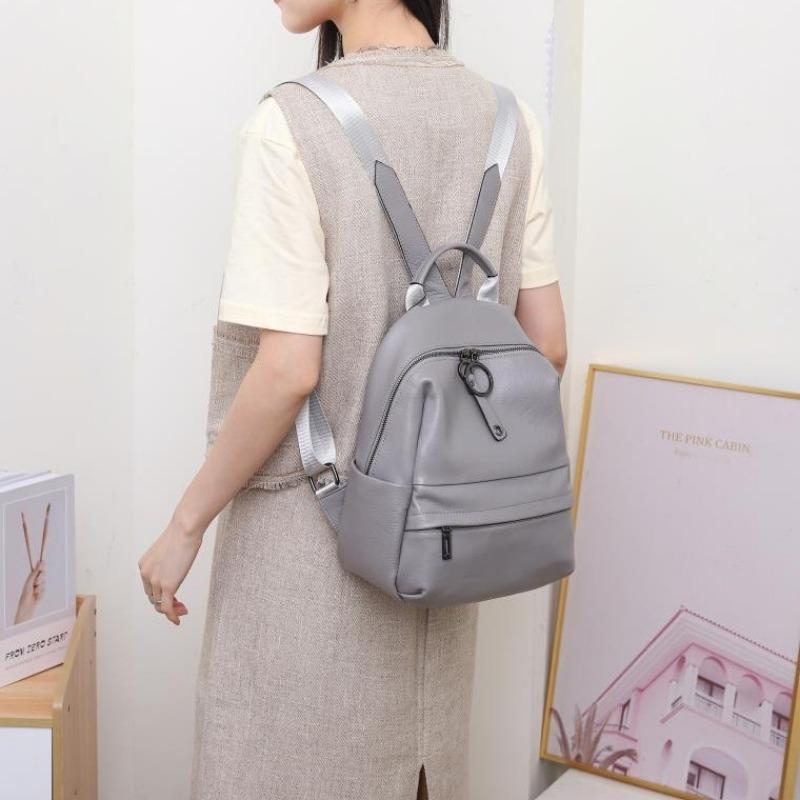 Genuine Leather Women's Bag Backpack Fashionable Bag Commuting and Travel Bag Large-capacity Schoolbag