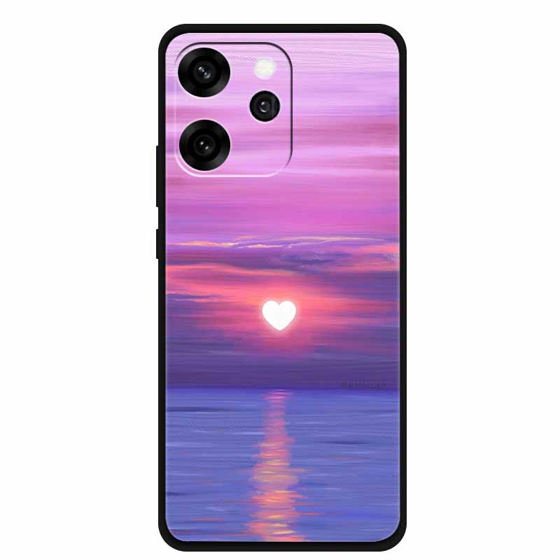 For Oppo Reno15 Phone Case TPU Soft Silicone Tech Style Case for Oppo Reno 15 Flower Heart-shaped Protector Cover PLW110 Coque