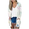 Women's Fashion Loose Casual Long Sleeve Printed Mid-Length Cardigan Jacket Top