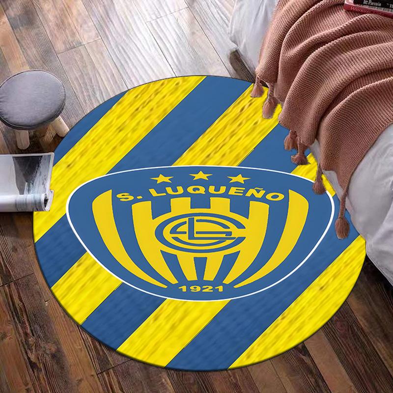 Luqueno Club Emblem Round Rug for Livingroom,Bedroom, Palyroom, Chair Rug, Area rug, Circle Carpet, Large Size Fan Christmas gift
