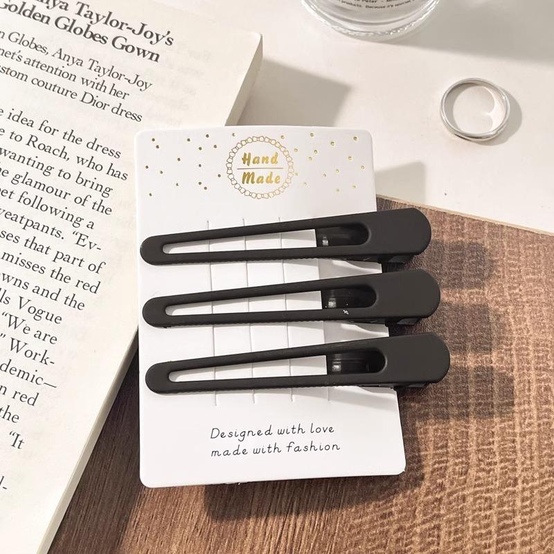 New Black Hairpin, Women'S Broken Forehead, Side Duckbill Clip, Clip For Adult Hair Accessories, Simple One-Word Clip.