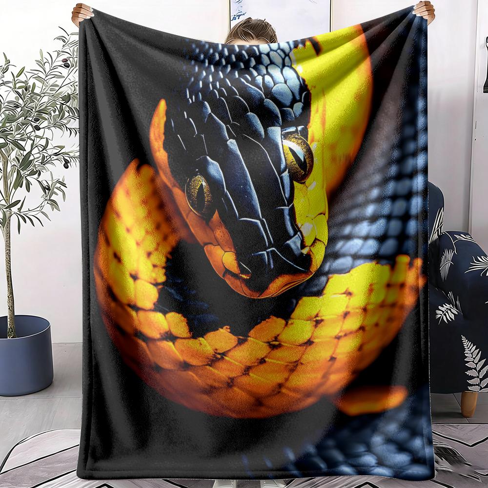 Snake Throw Soft Flannel AC Blanket Lightweight Summer Nap Throw Cozy  Blanket for Sofa Bed Travel Home