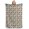 Flannel Throw Blanket Symmetrical Ornamental Tile Floral Pattern In Boho Style Blankets Soft Bedding for Bed Home Travel Sofa