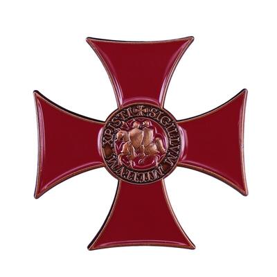 Knights Templar Crusaders Solomons Temple Lapel Pin Sigillum Militum Red Cross Badge