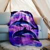 1PC Custom Name Dolphins Moonlight Outdooor Flannel Blankets Throw Blanket All-Season Throw Gift Bedspread for Couch, Bed, Camping Holiday Birthda