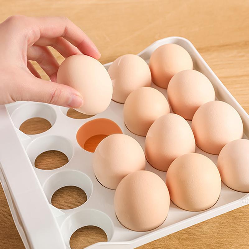 Refrigerator Egg Rack Double-layer Transparent Surface Stackable Egg Container Plastic Refrigerator Food Dispenser for Kitchen