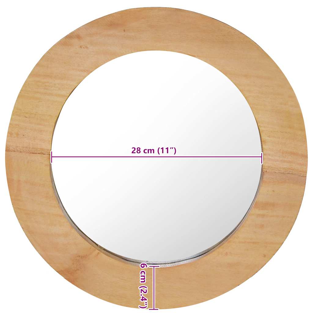 Wall Mirror 40 Cm Teak Round