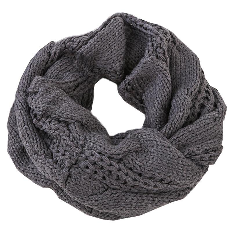 Cachecol Quente de Inverno Para Mulheres À Prova de Vento Elegante Cor Sólida Cachecóis Para Clima Frio Quente Malha Inverno Cachecóis de Laço Circular