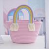 Rainbow Woven Cotton Rope Handbag - Fresh, Simple, Sweet Travel Tote