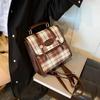 Bag Women'S Vintage College Style Shoulder Bag Large Capacity Student Class Small Square Bag