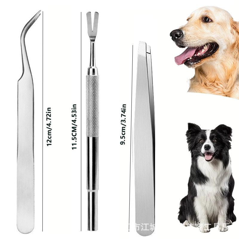 Stainless Steel Pet Tick & Flea Removal Fork for Dogs & Cats