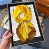 New silk scarf women's fashion versatile high-end small square scarf Korean version neck protection scarf spring and autumn retro scarf tied bag