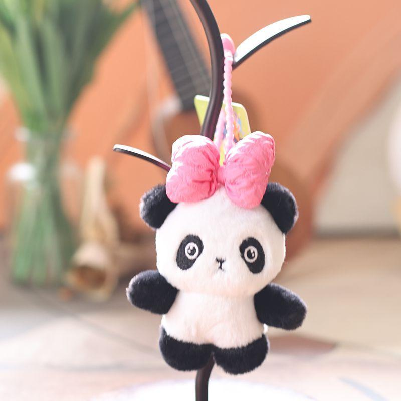Cute Panda Plush Doll With Pp Cotton Filling For Bags And Gift Accessories