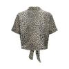 Women's Leopard Print Shirt Collar Blouse To Tie ONLY