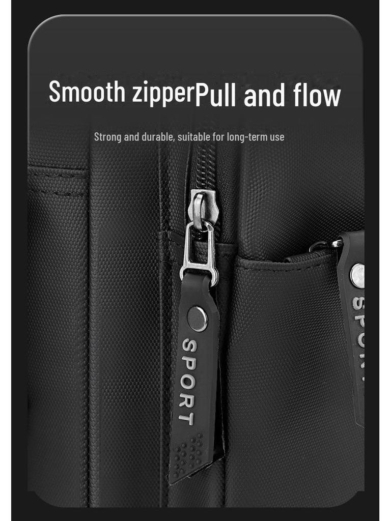 Geantă de umăr verticală pentru bărbați, cu capacitate mare și buzunare multiple, pentru afaceri, călătorii și timp liber