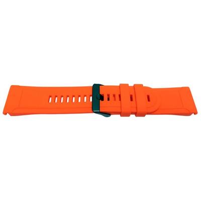 Bracelet - MY-MONTRE - 26 Mm - Silicone Orange - Boucle Noire Sablée - Fixation Clip Ressort