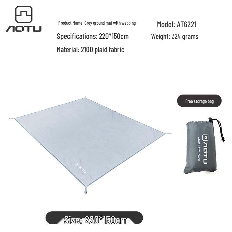 Waterproof Camping Tent Ground Mat with Sunshade & Four-Corner Webbing