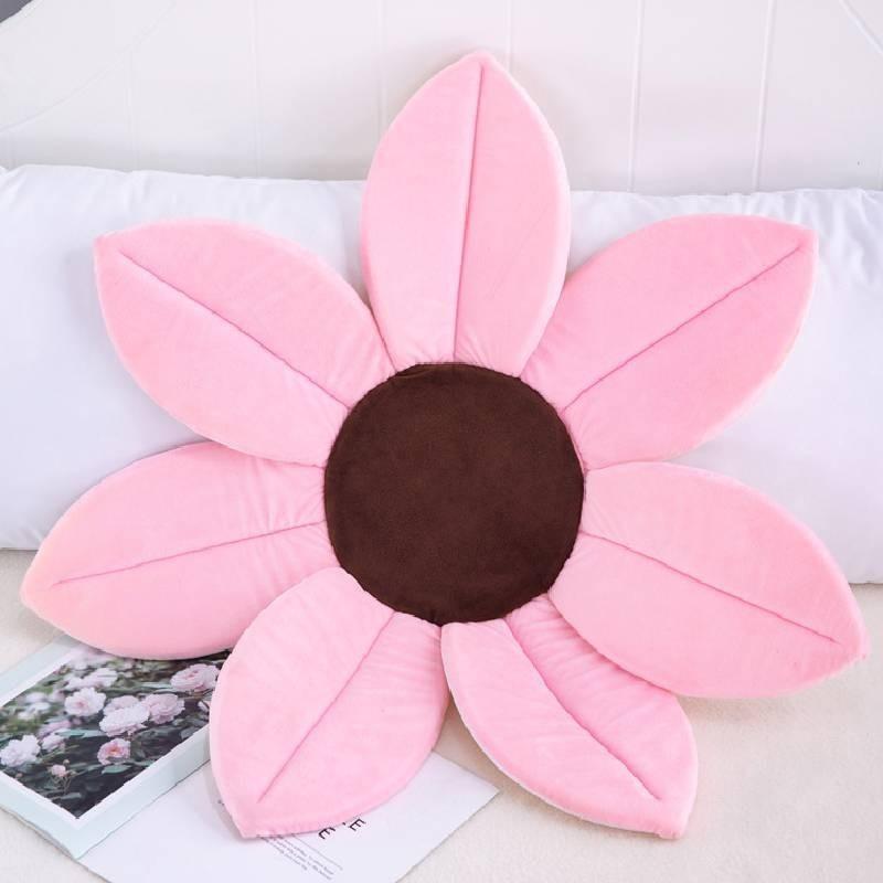 

Креативный коврик для ванной комнаты Мультяшная имитация цветка Подушка Плюшевая игрушка Подушка для спинки стула розовый