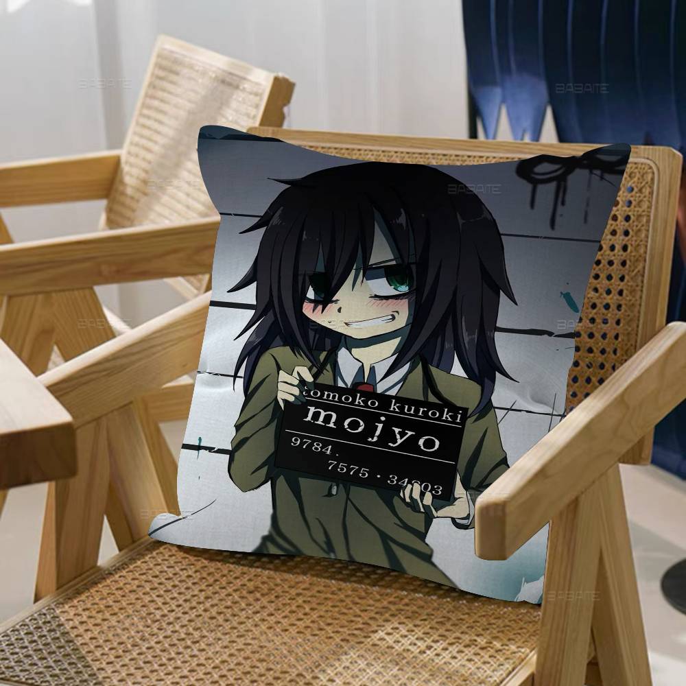 Anime Cartoon K-Kuroki T-Tomoko Cushion Cover Car Throw Pillow Case For Sofa Car Christmas Gift 40x40cm 45x45cm
