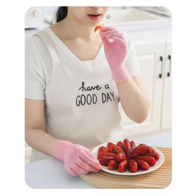 Haushaltsreinigung Schönheits Rosa Nitrilhandschuhe Flexibel Spülhandschuhe Einweg-Latexhandschuhe Mehrzweck