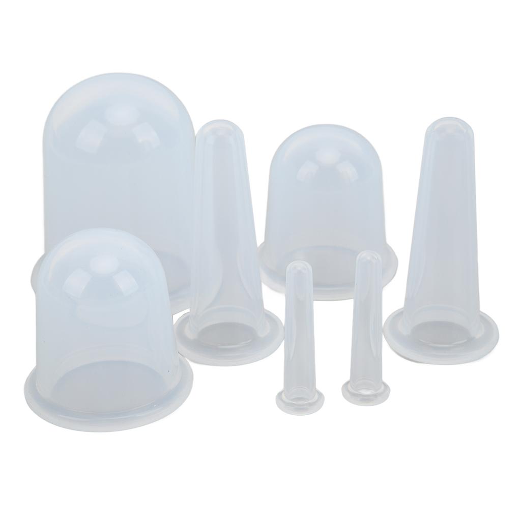 7pcs Cupping Therapy Set Massaging Food Grade Silicone Mini Facial Cupping Set for Home Transparent