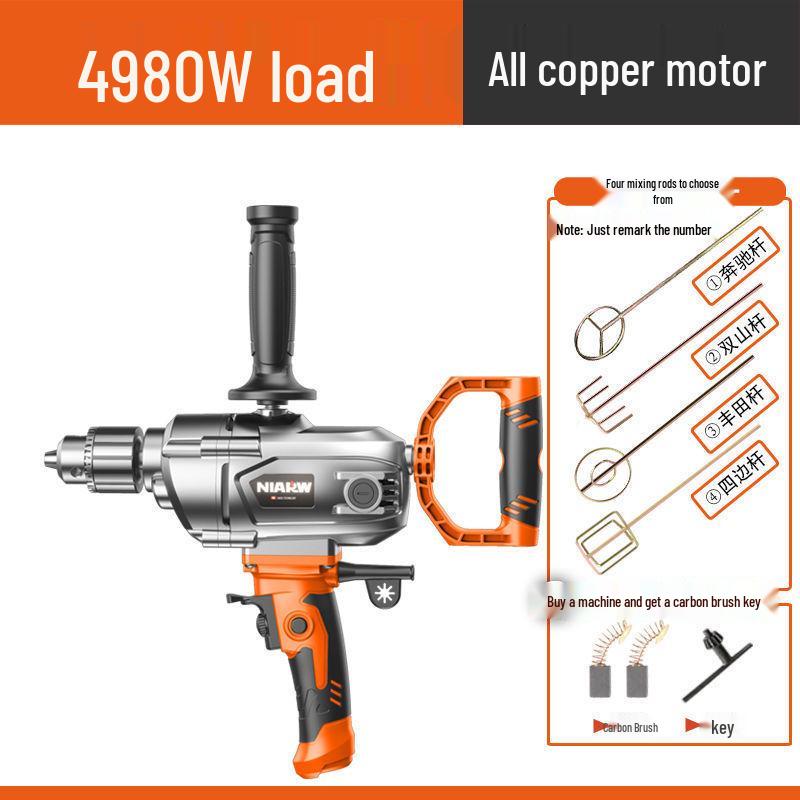 High-Power Electric Mixer for Paint, Putty, Powder, Cement, and Mortar