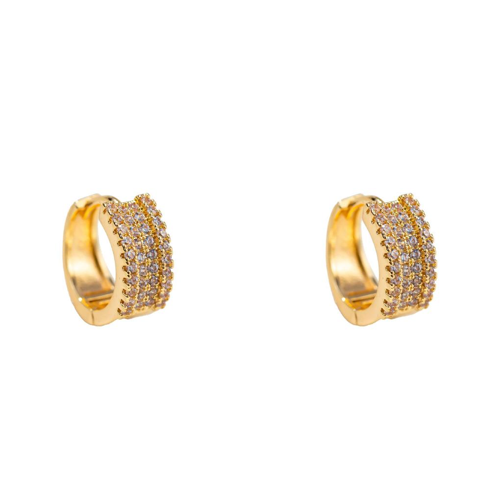 Retro European & American Rhinestone Hoop Earrings - Korean Style Freshness