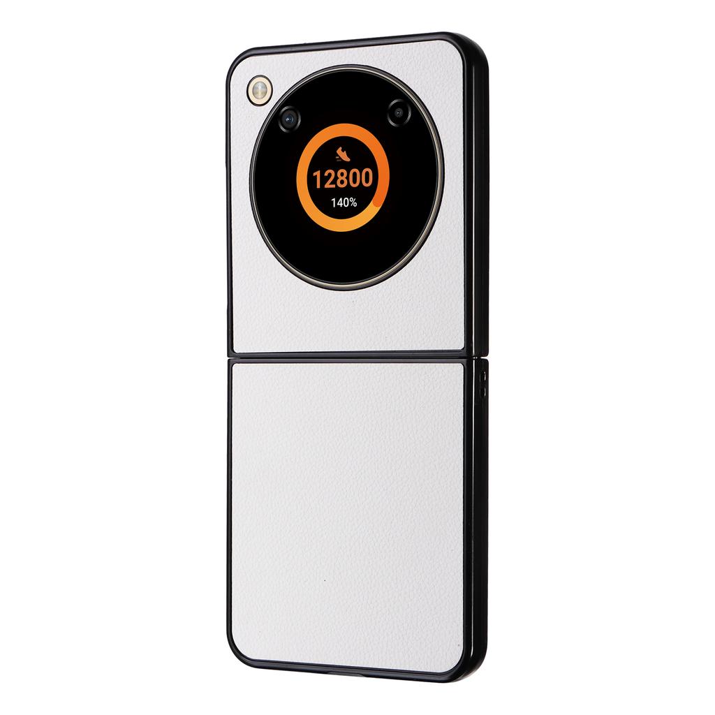 For ZTE Libero Flip A304ZT/nubia Flip 5G Case Litchi Texture PU Leather Coated PC Phone Shell