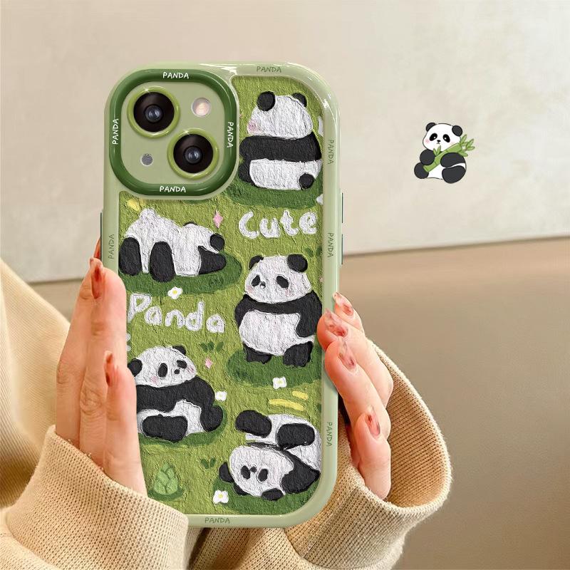 Applicable To Huawei P60/50 Mobile Phone Case Mate40pro Women's Honor 90/80 Cute Oil Painting Panda