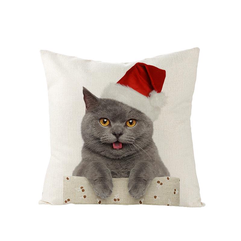 Nordic Polyester Pillow Cover New Christmas Cushion Cover Cartoon Print Series Pillow Cover Home