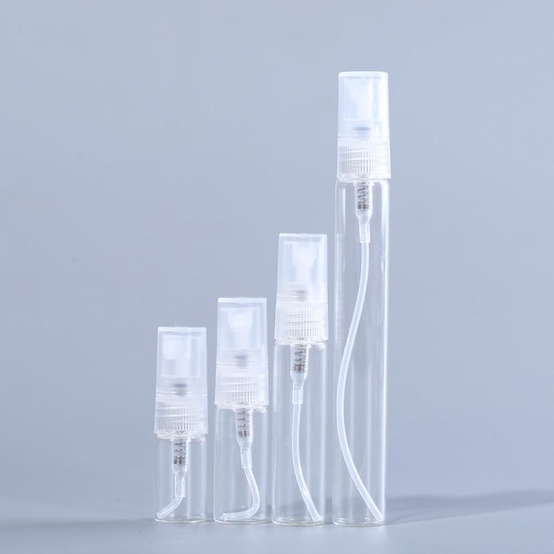 Travel-Sized Glass Perfume Spray Bottles (2ml, 3ml, 5ml, 10ml) - Refillable and Empty for Decanting 2ml White Spray Glass