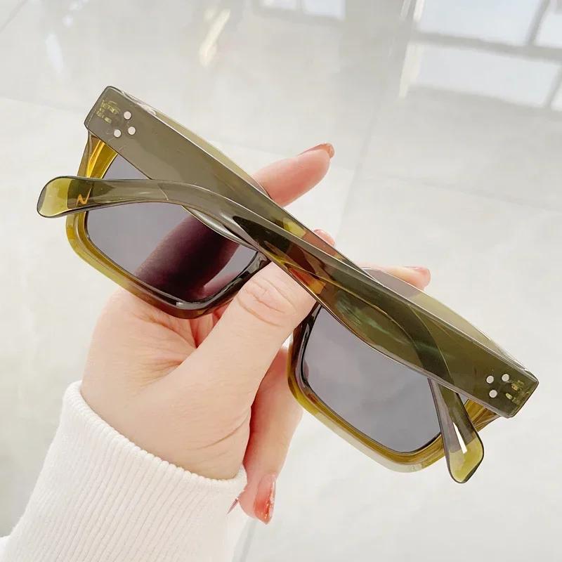 Vysoce kvalitní čtvercové sluneční brýle Dámské Pánské Klasické Vintage Módní Osobnostní Brýle Stylové Neformální Minimalistické Oculos