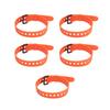 5Pcs Reusable Cable Tie Rubber Cable Strap Fastener Wire Organizer Iron Buckle Orange