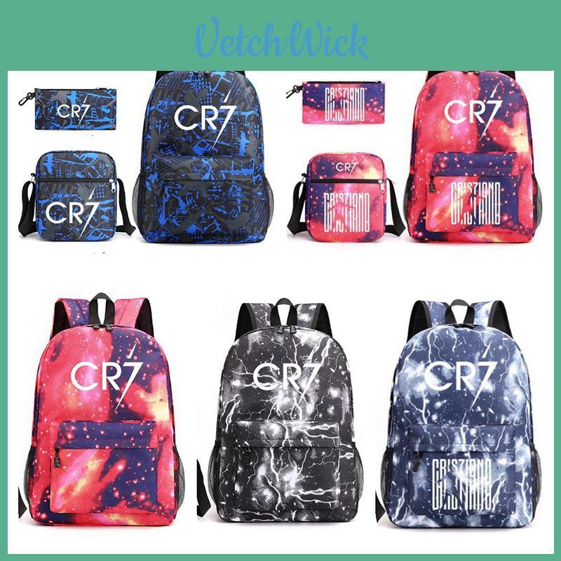 Fashionable Cr7c Teenager Backpack Set With Pen Bag Wholesale
