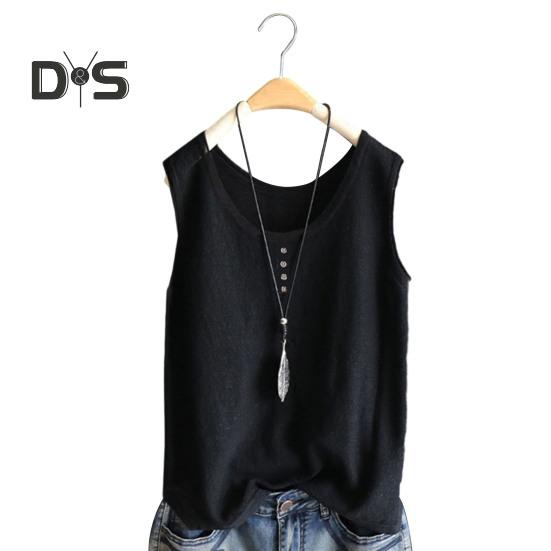 

Женский жилет с круглым вырезом, пуговицами, декором, без рукавов, однотонные свободные тонкие летние топы для повседневной носки 4XL чёрный