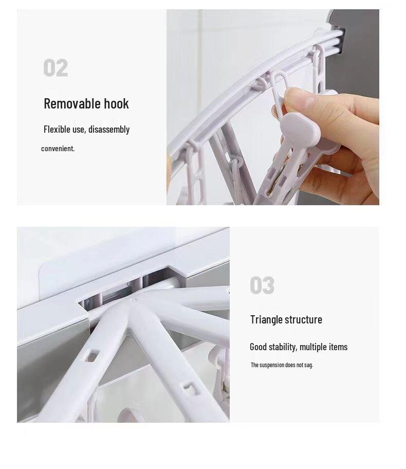 Foldable Wall-Mounted Hole-Free Clothes Drying Rack for Socks