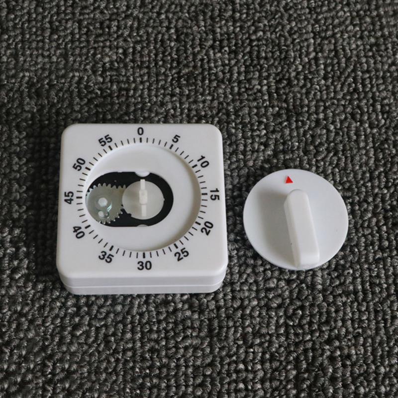 Kitchen Square Timer 60 Minute Simulated Mechanical Rotation Timer Reminder Kitchen Cooking Timer White