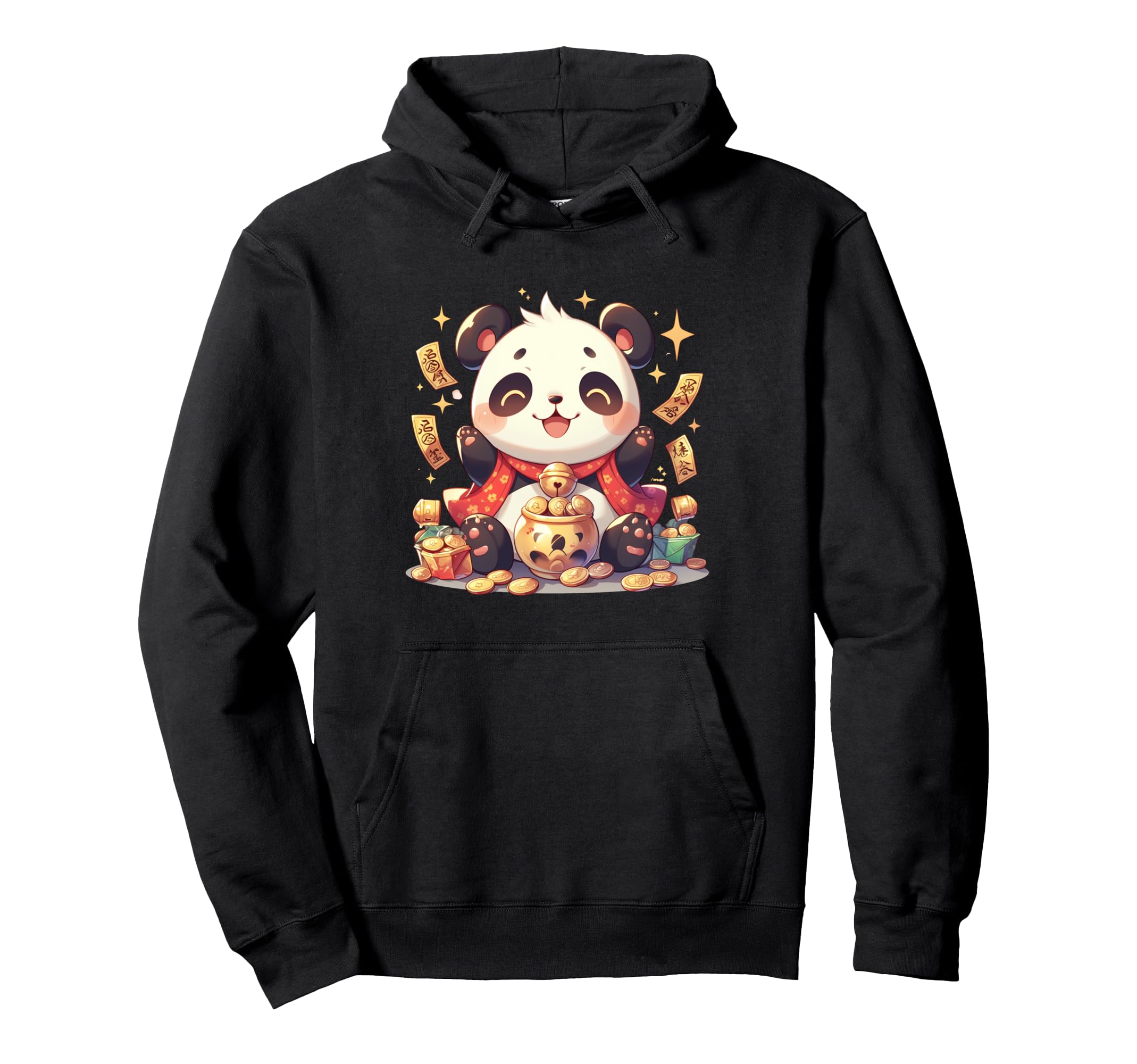 Panda As Japanese Maneki Neko Panda Bear Japanese Hoodie чёрный 7369₽