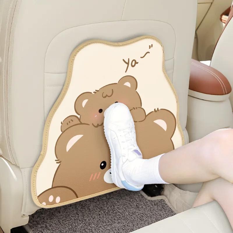 Cartoon Car Seat Back Anti-Kick Mat Anti-Fouling And Anti-Dirty Cute Back Row Children Car Back Seat Protection Mat Anti-Wear Pa