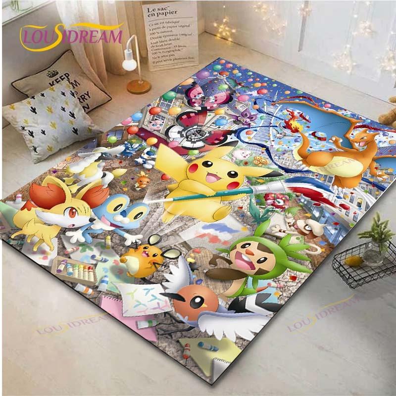 Pokémon Pikachu Teppich Wohnzimmer Schlafzimmer Bettvorleger Arbeitszimmer Computerstuhl Heimtextilien Fußmatte Teppich