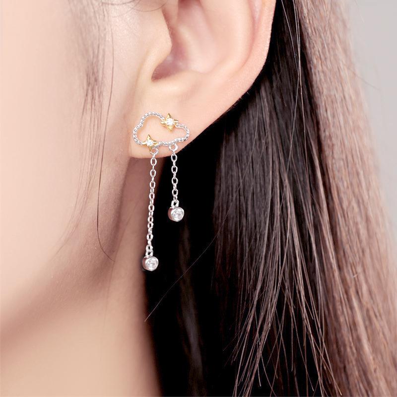 Barbie earrings [Pure Silver·Original Design] Cloud Star Earrings, Temperament and High Quality, Ins Style Love Confession Exquisite Gift ZJYES-YS-222