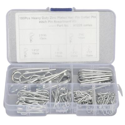100 stuks R-clip assortimentset koolstofstalen haarspeldborgclip M1 M1.2 M1.5 M1.85 M2 M2.5