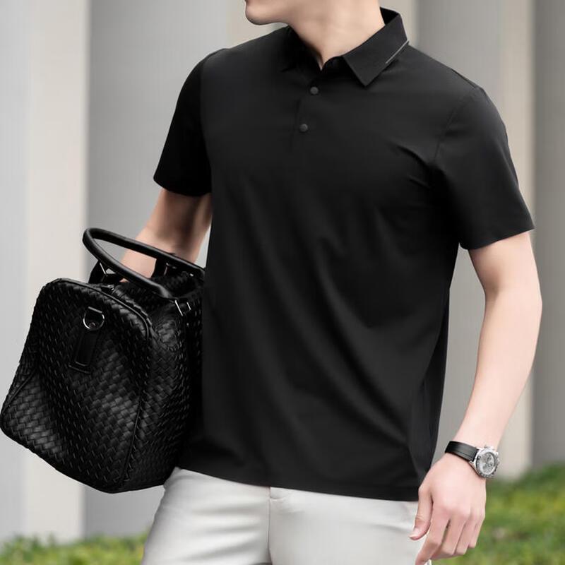 

Yiliteng Men s Business Casual Short-Sleeve Polo Shirt 4XL