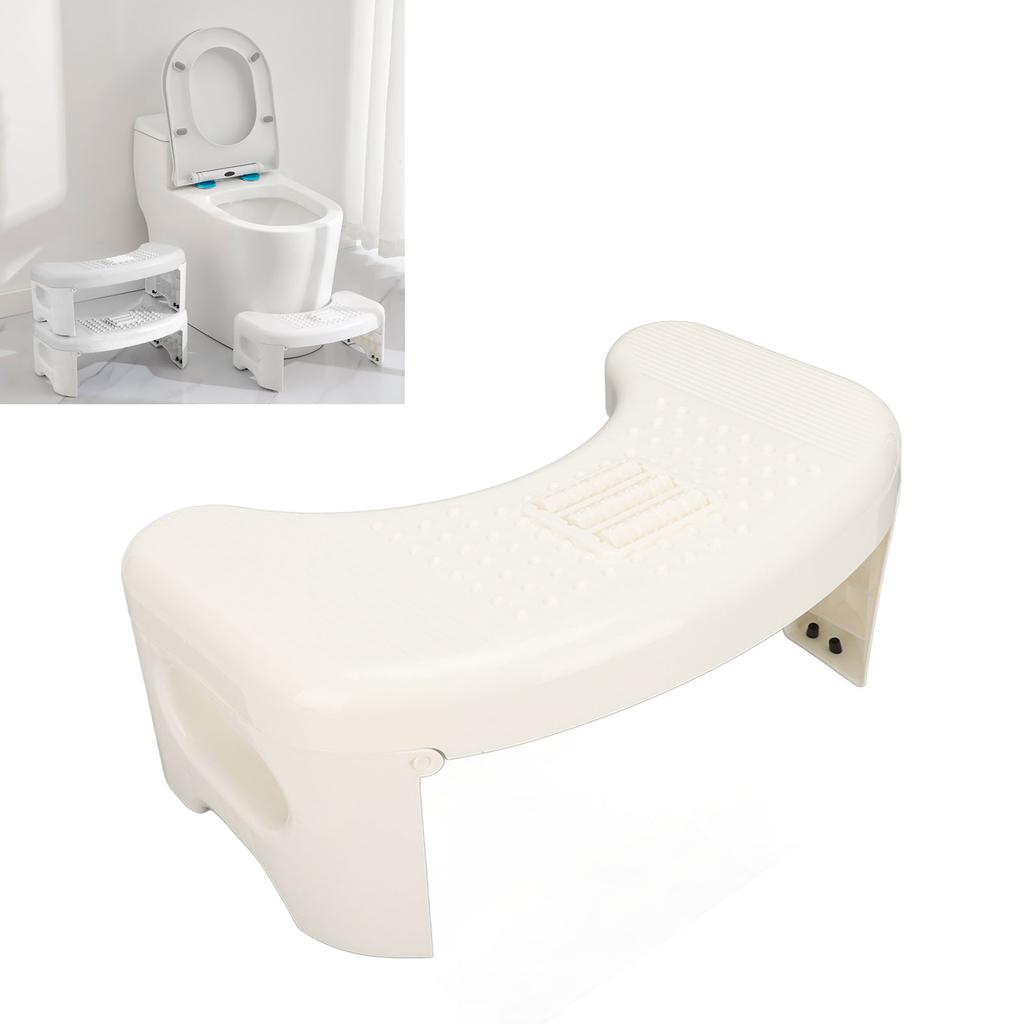 Toilet Stool Foldable Curve U Design Antislip Portable Easy Storage Poop Stool for Batchroom