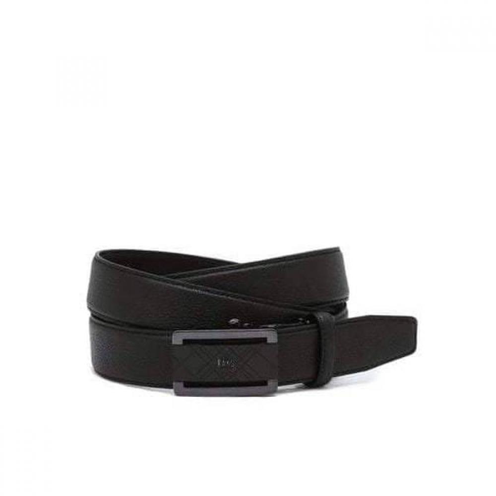 Daks Black Check Pattern Embossed Matte Buckle Cowhide Automatic Belt Dbbe6f088