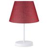 Beyaz Metal Gövdeli Abajur Kırmızı Kumaş Konik Başlık