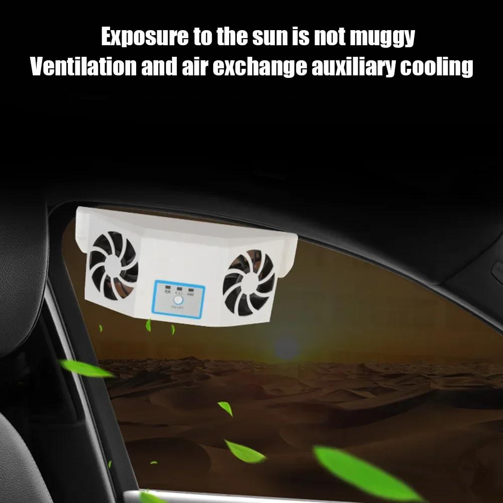 Solar Powered Car Cooler Window Radiator Exhaust Fan Auto Air Vent Radiator Fan Ventilation Radiator Cooling System for Car